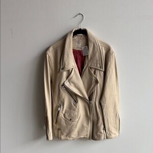 We The Free Off-White Leather Jacket